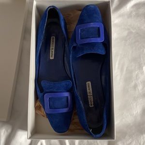 Manolo Blahnik Blue Flats ! 38.5